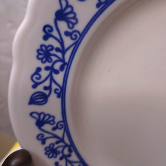 1960s Homer Laughlin China American Rose Country Blue Salad Plates-Set of 2 - Picture 10 of 13